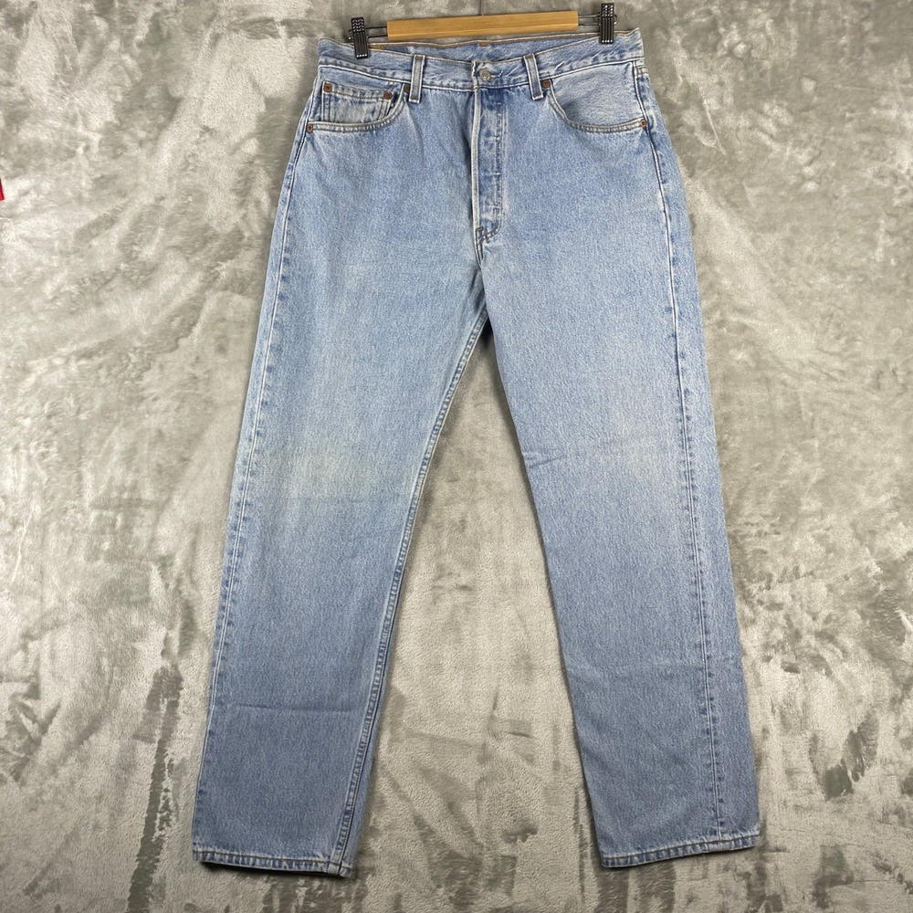 Vintage Levis 501 Jeans Mens 34x32 fits 32x31 Made in USA 90s Button Fly Denim